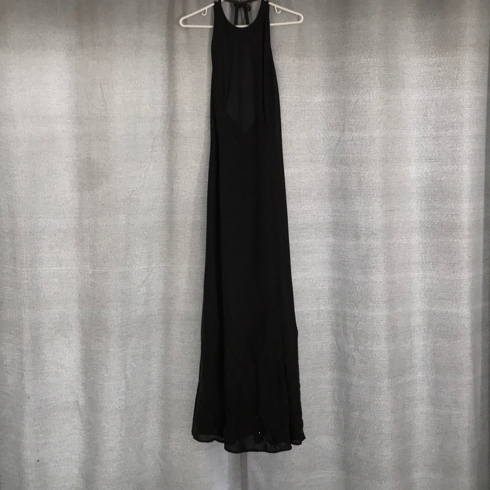 Reggio black shimmery halter dress with cute back!